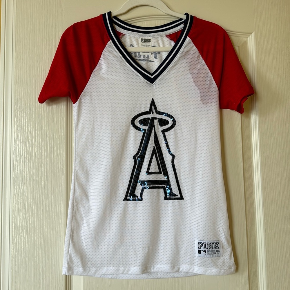 Victoria’s Secret Pink MLB collection. Angels jersey top